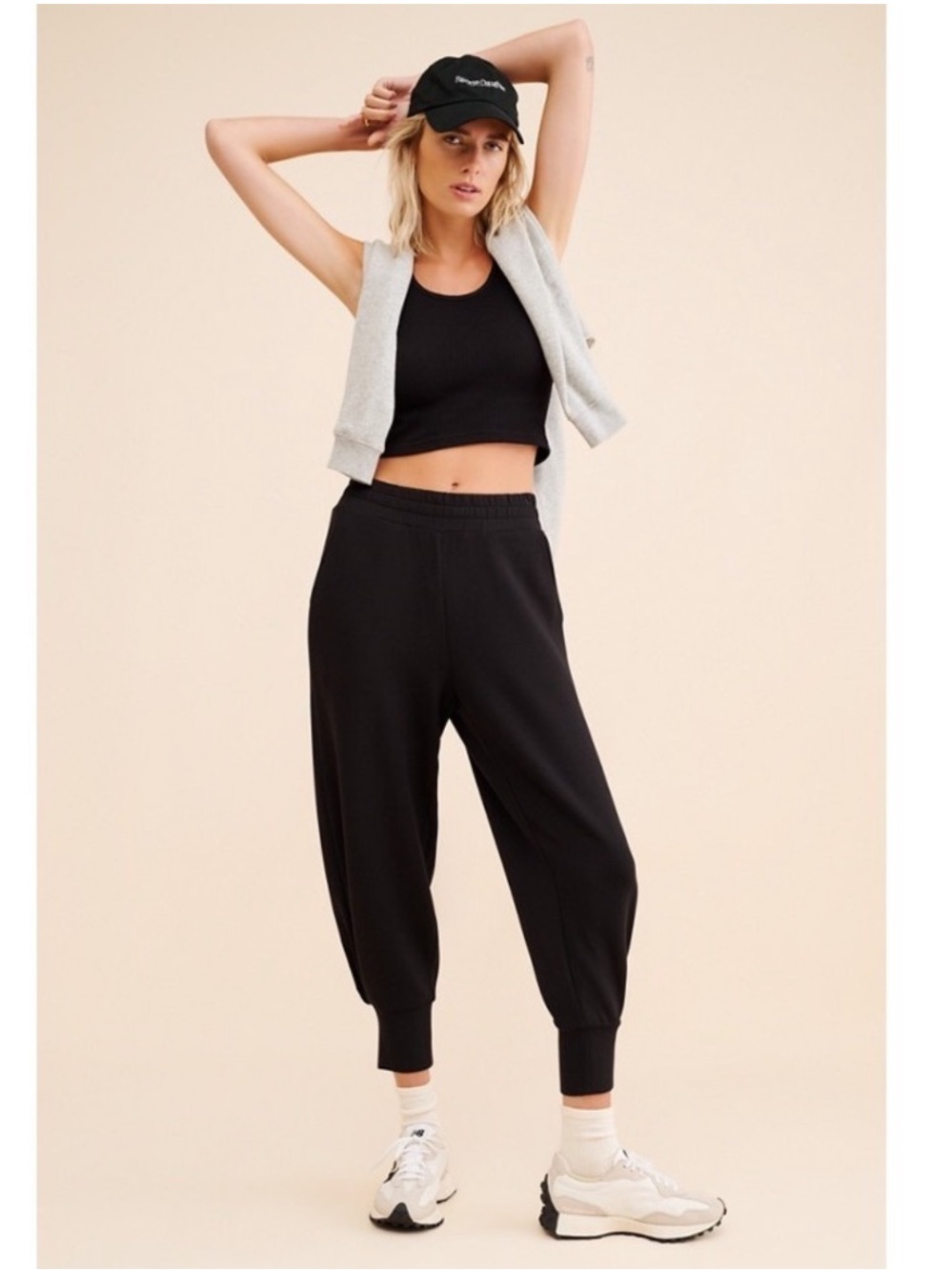 Varley DoubleSoft Slim Cuff Pant Jogger Black Lounge Sweatpant Casual Travel